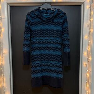 Prana Blue and Black Long Sleeve Dress